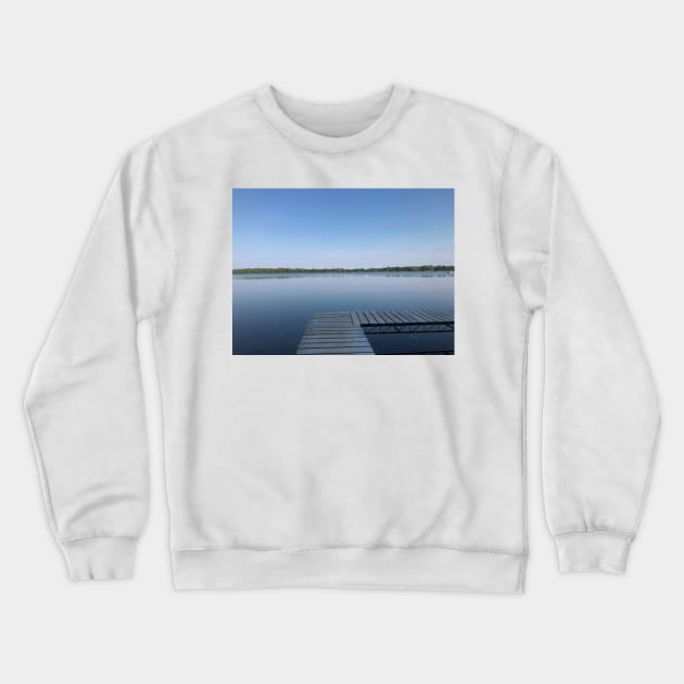 Dock on the Lake Crewneck Sweatshirt by Humerushumor